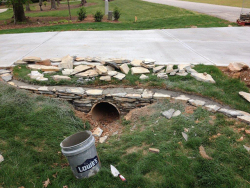 Stacked Stone Culvert with Blue Stone Before